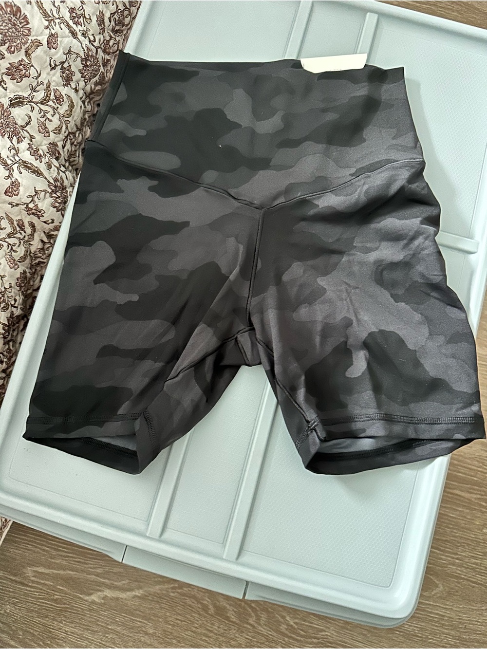 aerie Black Camo High-Waist Athletic Shorts